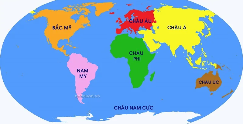 Thế giới có 7 châu lục