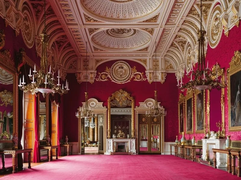 Cung điện Buckingham nổi bật với mặt tiền cân xứng và 775 phòng